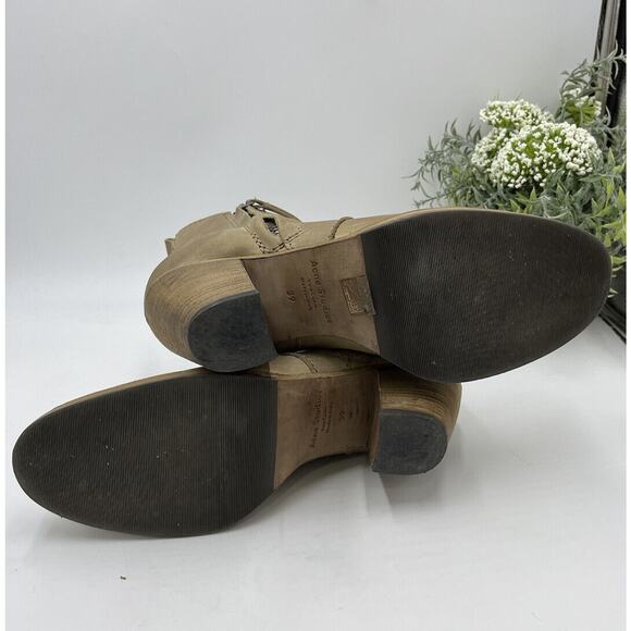 Acne Studios Luxury Beige Pistol Leather Side Zip Ankle Booties Sz39/8.5 US - Picture 13 of 15